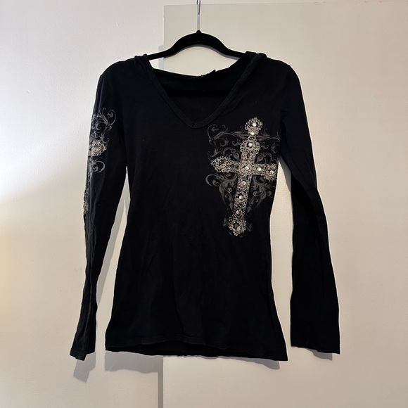 Urban X Hoodie with Silver Cross Design - Picture 1 of 6